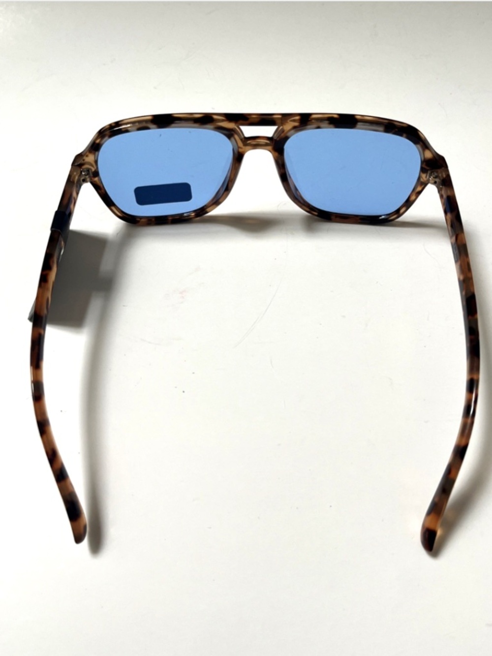 House of Harlow 1960 Aviator Sunglasses Double Bridge NWT Tortoise Shell Blue - Picture 3 of 6